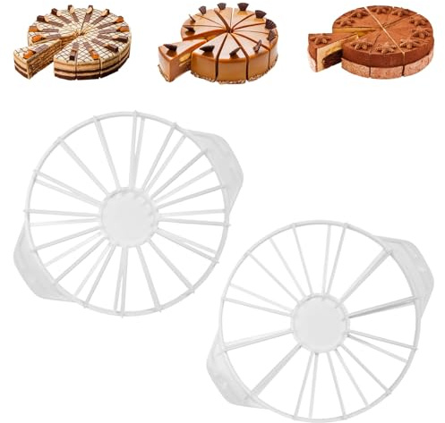 HFDONGL Divisor de tartas 10/12/14/16 cortador de tartas, 2 piezas, redondo, cortador de tartas, de plástico, ayuda de corte para tartas redondas