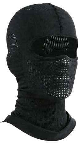 leruiyezs Pasamontañas Moto,Térmico de Primavera,Antiviento,Ajustable,Transpirable,Absorbe Sudor,Secado Rápido,Ajustable,Unisex para Motociclismo,Ciclismo,Esquí,Otoño,Invierno,Sotocasco,Única