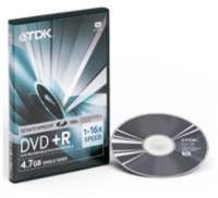TDK DVD + R 4.7GB 16x DVD-R Blank Discs 5 Pack Jewel Case