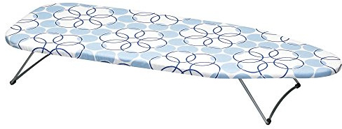 Household Essentials 122101 Small Tabletop Ironing Board with Folding Legs - Magic Rings Cover and Pad,Blue Rings