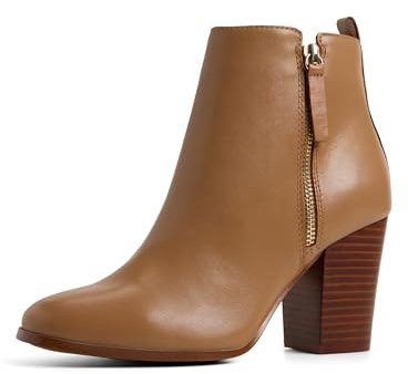 ALDO Women's Noemieflex Block Heel Ankle Boot, Cognac, 7.5