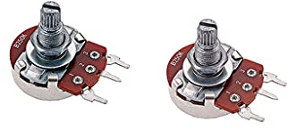 Alnicov 2Pcs B250K ohm 3Pin Linear Single Rotary Potentiometer Pots Shaft 18mm,Volume Control Potentiometer for Guitar Parts