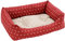 Baroni Home rektangulär Hundebett Hundekissen Hundekörbchen mit Wendekissen, 45x60 cm (S) - rot und weiße Herzen