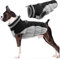 Lelepet Wasserdicht Hundemantel, Winter Winddicht Hundejacke mit Geschirr, Warme Reflektierend Schneeanzug Winterweste, Kaltes Wetter Hundepullover für Kleine Mittlere Große Hunde (Schwarz, L)