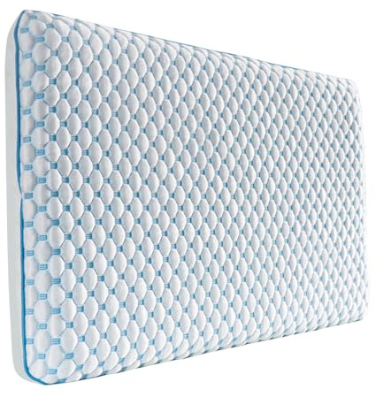 Iwacool Ultradünnes Kühlendes Memory Foam Kissen für Bauchschläfer und Rückenschläfer/Flaches Kopfkissen 2.75inch Bauchschläferkissen Stoffbezug Waschbar, Orthopädisches Kissen 40x60 zum Schlafen