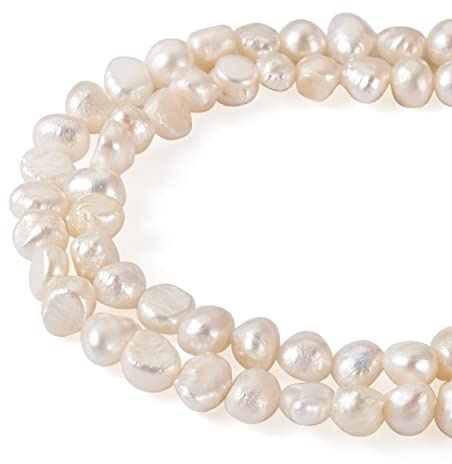 Boutigem 60Pcs Natural Freshwater Pearl Beads 5-6mm Irregular Pearl Loose Beads for Summer Beach Necklace Bracelet Jewelry Making DIY Crafts