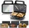 Arendo - 4 in 1 Sandwichmaker mit Wechselplatten - Waffeleisen doppelt - Panini Maker Kontaktgrill - Antihaftbeschichtung - BPA frei - Temperaturkontrolle – Sandwich Maker - Sandwichtoaster