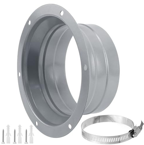 Adaptador de Tubo de Ventilación ø100 mm brida de pared de metal con abrazaderas y tornillos conector de pared adaptador para manguera de aire Conector para Manguera de Aluminio Flexible