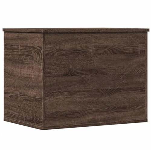 vidaXL Truhe, Spielzeugkiste mit Stauraum Deckel, Aufbewahrungsbox für Wohnzimmer, Auflagenbox Kissenbox Kiste, Braun Eichen-Optik Holzwerkstoff