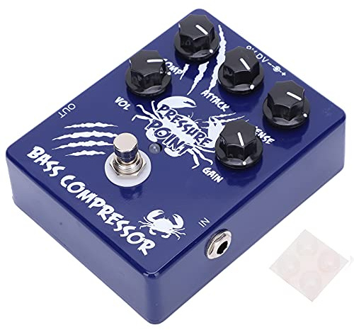 Pedale Effetti, Pedale Compressore Per Basso Effetto Punto di Pressione True Bypass Guscio in Lega di Alluminio CP‑45 Accessorio Per Gli Amanti della Chitarra Elettrica