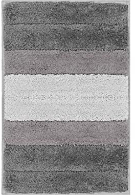 Acomoda Textil – Alfombra de Baño Suave y Absorbente para Ducha 40x60 cm. Alfombrilla de Pelo Antideslizante y Gruesa de Bañera Lavable y Cómoda. (1 Unidad, Gris)
