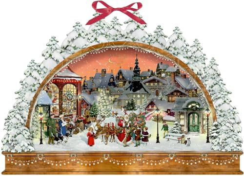 Wand-Adventskalender - Nostalgischer Lichterbogen