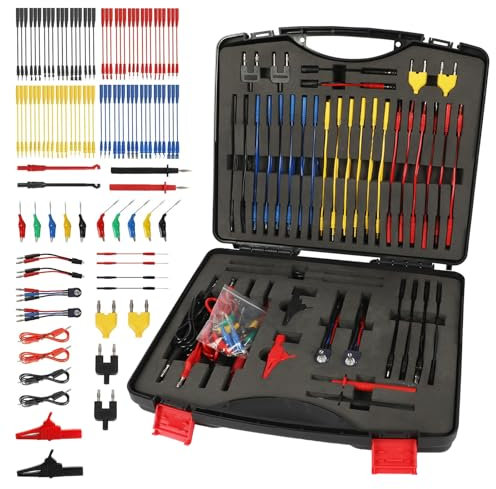 104 PCS Multimeter Test Leads Set Automotive Circuit Test Leads Kit Electrical Breakout Leads Automotive Kit with Alligator Clips,Banana Plug Test Lead,Oscilloscope Probe