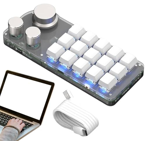 Nybhyjka Copy And Paste Keyboard,One-Handed Programmable Mechanical Keypad | Cut Copy Paste Keyboard, Macro Multifunctional Keypad for Video Editing, Compatible Computer PC