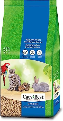 Cat's Best Universal, 100 % pflanzliche Kleintierstreu, nicht klumpende Pellets aus Pflanzenfasern – für Katzen und andere Kleintierrassen, 22 kg/40 l