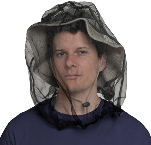 OutdoorEssentials Mosquito Bug Head Net - Face Netting Protection Against Mosquitoes, Gnats, Midges While Fishing or Camping - Midge Nets Mesh Protection for Men & Women - Black