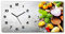 Tulup Wanduhr aus Glas 60x30 cm Glas Uhr Bild Glasuhr Gehärtetes Glas Küchenuhren - Schwarze Zeiger - Gemüse