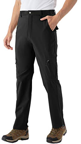 donhobo Mens Lightweight Hiking Walking Trousers, Stretch Outdoor Quick Dry Camping Pants Breathable with Pockets