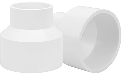 2Pack 3 x 2 PVC DWV Reducer Coupling Adapter (Socket x Socket) Schedule 40 PVC DWV Slip Reducing Coupling Pipe Fittings, PVC Increaser/Reducer Coupling for Home Sewer Plumbing