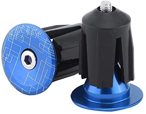 Tissting 2 Stück Fahrrad-Lenkerendstopfen, Fahrradlenker aus Aluminiumlegierung, Verstellbare Lenkerendgriffe Für MTB, BMX, Rennrad, Mountainbike(Blau)