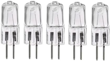 LEDLOCLB 5 Pièces Ampoule Halogène GY6.35 12V 20W Pour Lampe De Microscope De Projecteur Perles De Filament De Tungstène Halogène Lumière Blanche Chaude,GY6.35 Base,12V-20W