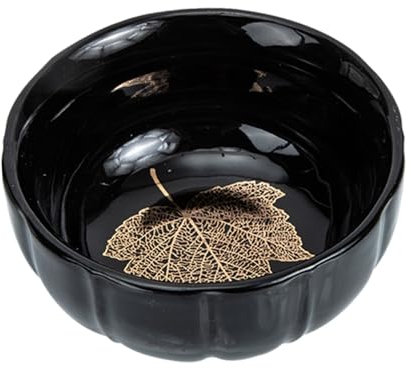 FUNOMOCYA 100ml Ceramic Tea Bowl Leaf Pattern Heart Cup Washable Delicate Tea Cup Multi-Use Container for Home Office Restaurant