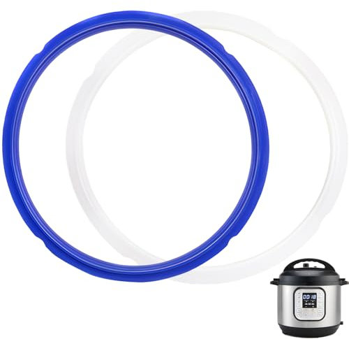 MIRUMIO 2 Pack Sealing Ring 6QT for Instant Pot, Food-Grade Silicone Seal Rings Replacement for Instant Pot 6 Quart, Gasket for Instantpot Sealing Ring 6 Qt Clear, Blue
