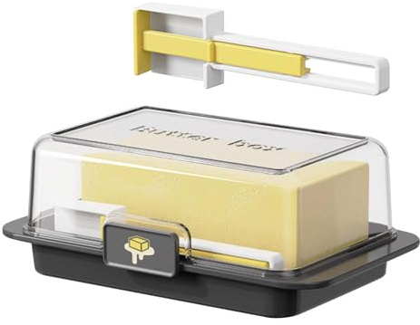 Airtight Butter Dish with Lid - Butter Divider Box with Spreader, Easy Scoop Unbreakable Cheese Keeper, Multifunctional Butter Storage for Kitchen