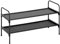 AMHANCIBLE Schuhregal mit 2 Ebenen, Schuhaufbewahrung, Metallrahmen, Vliesstoff, für 8-10 Paar Schuhe, Schuhständer für Flur, Schlafzimmer, 70 x 30 x 41.4 cm, Platz Sparen, Schwarz EHSRF02BK