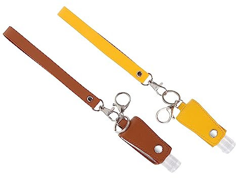 minkissy 2pcs Portable Hand Washing Refillable Bottles Keychain Travel Empty Bottle for Hand Washing Holder