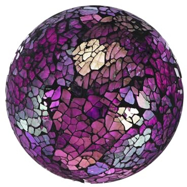 M METERXITY 1-Pack Decorative Ball for Bowls, 4 Inch Mosaic Glass Balls Decorative Glass Orbs for Home Decor/Dining Tables/Wedding Party/Coffee Table/Centerpiece Decor [Purple]