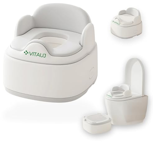 VITAUJ Orinal Bebé 3 en 1 Plegable | Reductor WC, Taburete y Orinal con Sticker de entrenamiento | Antideslizante, Portátil, Suave y Ergonómico | ideal de 1–6 Años