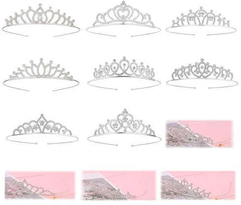 Xanthelle Krone, lot de 12 diadèmes tiara pour filles comme couronne de princesse, couronne anniversaire argenté