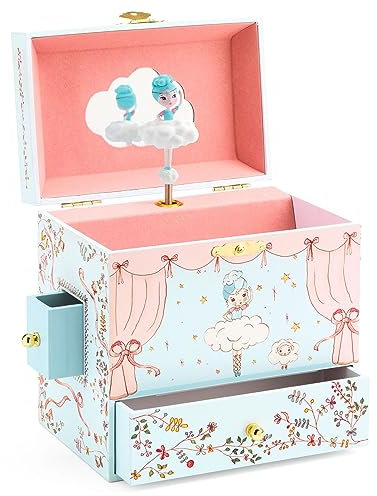 Djeco DJ06591 Boîte à musique ballerine dans la scène Multicolore, 15 x 10 x 15 cm