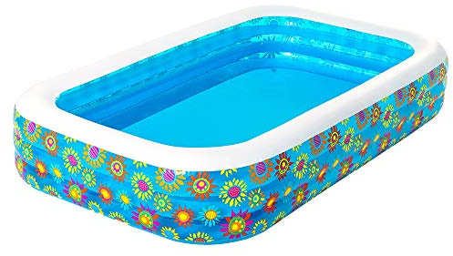 Bestway Deluxe Piscine familiale décor Poissons 3 boudins 305 x 183 cm Hauteur 56 cm