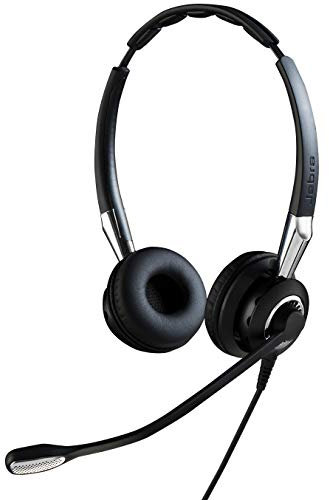 Jabra Biz 2400 II Duo USB leistungsstarkes Profi-Kabel-Headset mit Noise-Cancelling und Bedieneinheit mit Bluetooth-Chip für Unified Communications, Schwarz