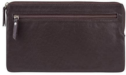 Banktasche und Geldtasche LEAS in Echt-Leder, braun - Special-Edition