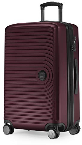 HAUPTSTADTKOFFER - MITTE - Maleta Mediana, Extensible, Equipaje rígido con ampliación de Volumen de 8 cm, TSA, 4 Ruedas Dobles engomadas, 68 cm, 88 litros, Borgoña