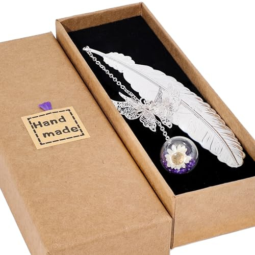 Toirxarn Marque-page Métal en Forme de Plume avec Papillon – Cadeau Personnalisé et Original pour Femme ou Maman – Idéal pour la Fête des Mères, la Lecture ou un Anniversaire