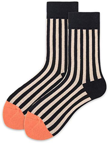 WOWOWO Calcetines Unisex Calcetines de Tira con Estampado de Rayas Verticales Calcetería Estilo Callejero