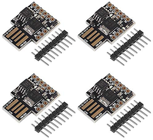 ALMOCN Digispark Kickstarter Attiny85 Module, 4Pcs USB Development Board for Arduino IDE, 8k Flash, 500ma 5V Regulator, Included USB Cable and 4 Boards