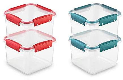 Ganter & May® Butterfly - Set 4 x 1,7 L Frischhaltedosen mit deckel, luftdichte mealprepboxen, -40 bis +100C, BPA frei Kunststoff, Tupperdosen, Mikrowellengeschirr, Gefrierdosen, fur Spülmaschinen