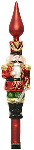 Kaemingk Julgransspets glas 29 cm nötknäppare figur julgransspets husar granspets röd