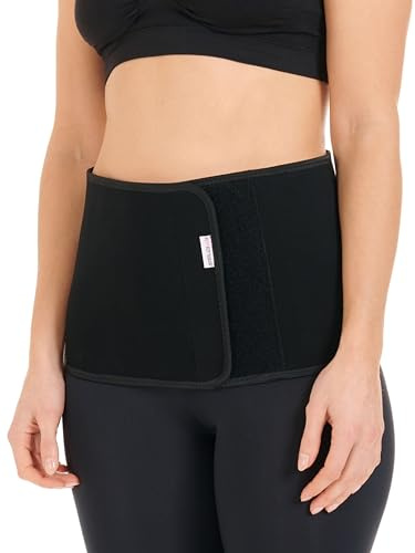 Herzmutter Bauchbinde nach Geburt-Kaiserschnitt - Postpartum – Support-Unterstützung nach Schwangerschaft - Rückbildung - Klettverschluss - 3100 (S, Schwarz)