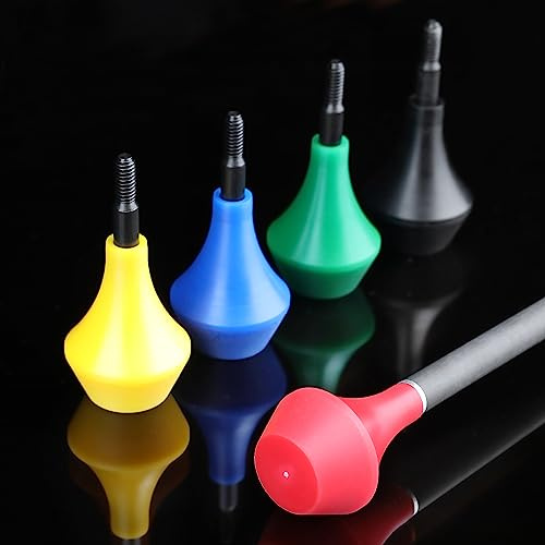ZSHJGJR Archery Arrow Heads Safety Arrow Tips Nylon Blunt Arrowhead Screw in Broadheads Arrow Point for Hunting Game Practice 16/12pcs (6, Green)