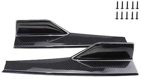 2 Piezas Coche Faldones Laterales, para Peugeot 307 CC 308 308 CC 406 407 Lateral Winglet Separadores Parachoques Labio Difusores,B-Carbon Fiber