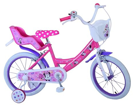 albri Unisex – Erwachsene Bicicletta Da Bambina Da 16 Pollici Di Disney Minnie Zoll Mouse Kinderfahrrad, Rosa