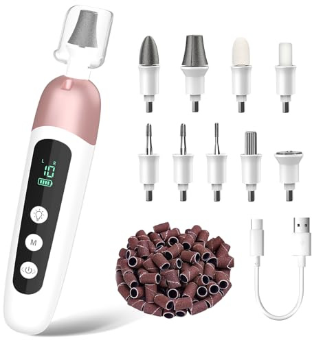 Cordless Electric Nail File Set, Professional Manicure Pedicure Kit with Memory Modes, 10 Speed Portable Nail Drill Machine, Pedicure Tools for feet, Hand Foot Care Tool for Thick Nail Toenail Cuticle