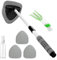 Criveple Kit de Nettoyage pour vitres de Voiture avec 4 tampons en Microfibre, nettoyant intérieur pour vitres de Voiture avec poignée Extensible, Rotatif à 180 ° (Gris)