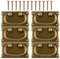 teashow Vintage Drawer Pulls Handles,6 PCS Antique Bronze Cabinet Cupboard Ring Pull Knobs Handle Zinc Alloy Rectangle Chest of Drawers Handles for Bedroom Kitchen Door Wardrobe Dresser Furniture